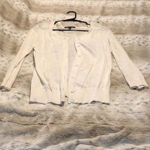 White button down cardigan